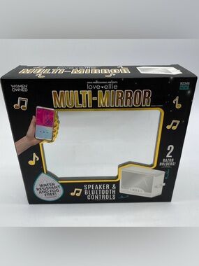 (NEW) Love + Ellie Multi-Mirror with Bluetooth Speaker - Black & Gold fogless